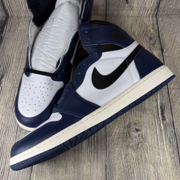 Nike Air Jordan 1 Retro High OG Midnight Navy Blue/White/Black Sz18 DZ5485-401 - Picture 8 of 8